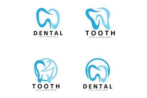 logotipo do dente, vetor de saúde bucal, ilustração de marca de cuidados