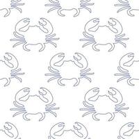 desatado padronizar com esboço ilustração do caranguejo em branco fundo vetor