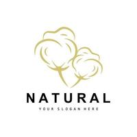 algodão logotipo, natural biológico orgânico plantar projeto, beleza têxtil e roupas vetor, suave algodão flores vetor