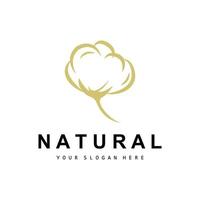 algodão logotipo, natural biológico orgânico plantar projeto, beleza têxtil e roupas vetor, suave algodão flores vetor