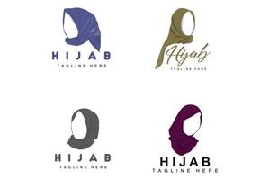 logotipo hijab, marca de vetor de produtos de moda, design boutique de hijab para mulheres muçulmanas