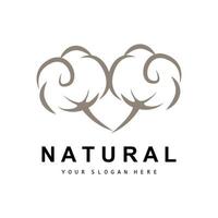 algodão logotipo, natural biológico orgânico plantar projeto, beleza têxtil e roupas vetor, suave algodão flores vetor