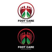 design de logotipo de cuidados com os pés ilustração de saúde vetor de salão de pedicure de mulher