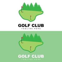 vetor ícone logotipo bola de golfe, taco e golfe. jogos ao ar livre, ilustração do conceito retrô