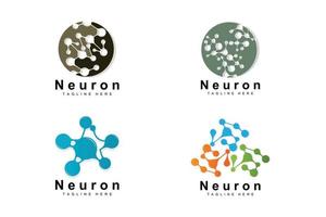 design de logotipo de neurônio vetor ilustração de células nervosas marca de saúde de dna molecular