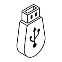 ícone de download premium de usb vetor