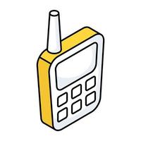 um ícone de design exclusivo de walkie talkie vetor
