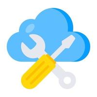 ícone de download premier de reparo de nuvem vetor