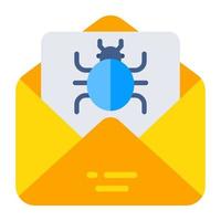 um design de ícone de bug de correio vetor