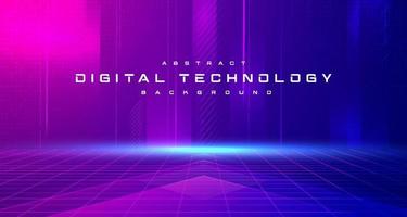 metaverso de tecnologia digital fundo rosa azul neon, informações cibernéticas, comunicação de conexão de velocidade abstrata, inovação futura meta tecnologia, conexão de rede de internet, ai big data, ilustração 3d vetor