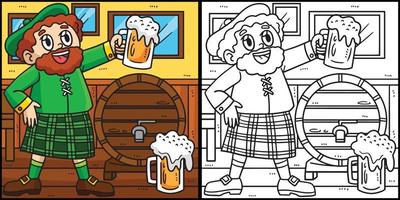 santo patricks dia homem bebendo Cerveja ilustração vetor