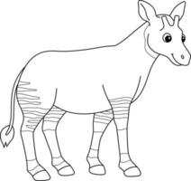 okapi animal isolado coloração página para crianças vetor