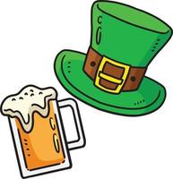 st. patricks duende chapéu e Cerveja clipart vetor