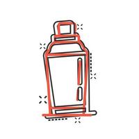ícone de coquetel shaker em estilo cômico. garrafa de álcool ilustração vetorial dos desenhos animados no fundo branco isolado. conceito de negócio de efeito de respingo de bebida de bar. vetor
