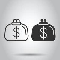 ícone de carteira em estilo simples. ilustração em vetor bolsa em fundo branco isolado. conceito de negócio de bolsa de finanças.
