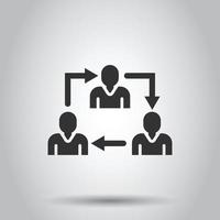 ícone de referência de pessoas em estilo simples. ilustração em vetor comunicação empresarial em fundo branco. conceito de negócio de trabalho em equipe de referência.
