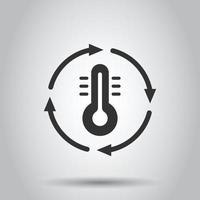 ícone de controle climático de termômetro em estilo simples. ilustração vetorial de equilíbrio de meteorologia em fundo branco isolado. conceito de negócio de temperatura quente e fria.