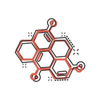 ícone da ciência em estilo cômico. ilustração em vetor dna célula dos desenhos animados no fundo branco isolado. conceito de negócio de efeito de respingo de evolução de molécula.