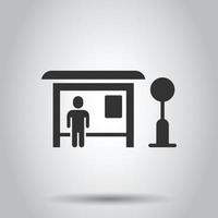 ícone da estação de ônibus em estilo simples. ilustração vetorial de parada automática em fundo branco isolado. conceito de negócio de veículo autobus. vetor