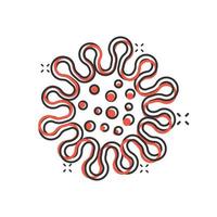 ícone de bactérias da doença em estilo cômico. ilustração em vetor alergia dos desenhos animados no fundo branco isolado. conceito de negócio de efeito de respingo de vírus micróbio.