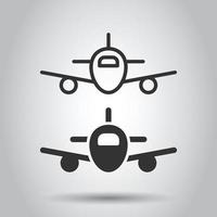 ícone de avião em estilo simples. ilustração em vetor avião em fundo branco isolado. conceito de negócio de avião de voo.