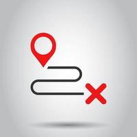 mover localização ícone dentro plano estilo. PIN GPS vetor ilustração em isolado fundo. navegação o negócio conceito.