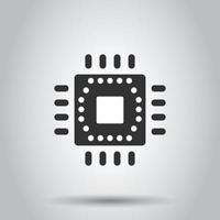 ícone de cpu de computador em estilo simples. ilustração em vetor placa de circuito em fundo branco isolado. conceito de negócio de chip de placa-mãe.