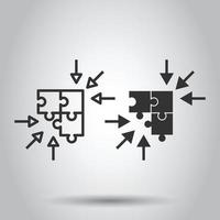 ícone de quebra-cabeça em estilo simples. ilustração em vetor solução compatível em fundo branco isolado. conceito de negócio de combinação.