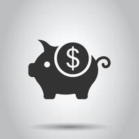 ícone da caixa de dinheiro em estilo simples. ilustração em vetor recipiente de porco no fundo branco isolado. conceito de negócio de cofrinho.