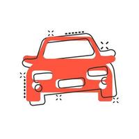 ícone de carro de desenho vetorial em estilo cômico. pictograma de ilustração de veículo automóvel. conceito de efeito de respingo de sedan de carro. vetor