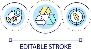 tendência do reciclando ciclo conceito ícone. eco amigáveis marca abstrato idéia fino linha ilustração. meio Ambiente proteção. sustentabilidade alvo. isolado esboço desenho. editável acidente vascular encefálico vetor