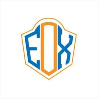 eox abstrato monograma escudo logotipo Projeto em branco fundo. eox criativo iniciais carta logotipo. vetor