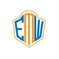 emw abstrato monograma escudo logotipo Projeto em branco fundo. emw criativo iniciais carta logotipo. vetor