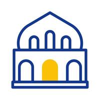 mesquita ícone duotônico azul amarelo estilo Ramadã ilustração vetor elemento e símbolo perfeito.