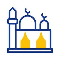 mesquita ícone duotônico azul amarelo estilo Ramadã ilustração vetor elemento e símbolo perfeito.