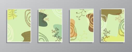 conjunto de ilustrações de cores neutras vintage desenhadas à mão minimalista criativa, para a parede. para cartão-presente, pôster em modelo de pôster de parede, página de destino, interface do usuário, ux, capa, baner, vetor