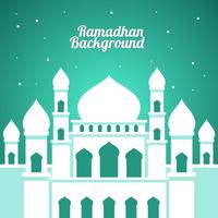 Mesquita Branca Ramadhan Background Vector