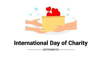 internacional dia do caridade fundo com mão dar presente amor isolado em branco fundo. vetor