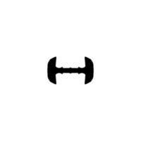 ícone de haltere. símbolo de plano de fundo do pôster do torneio de ginásio de estilo simples. elemento de design do logotipo da marca haltere. impressão de camiseta com halteres. vetor para adesivo.