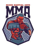 MMA lutador soco camisa Projeto vetor