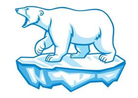 polar Urso mascote carrinhos em a gelo vetor