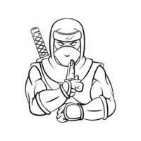 ninja mascote ilustração Projeto vetor
