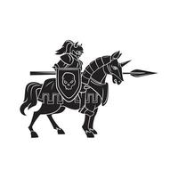 cavaleiro cavaleiro Preto símbolo ilustração vetor