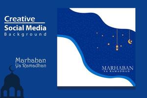 social meios de comunicação postar modelo dentro quadrado fundo com simples enfeite Projeto para eid mubarak. Boa modelo para islâmico celebração Projeto. vetor