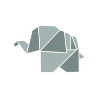 elefante origami logotipo vetor