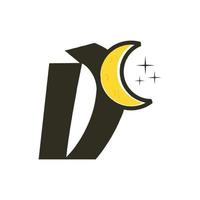 inicial d lua logotipo vetor