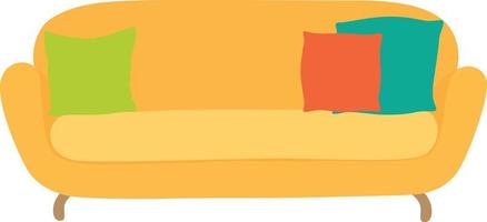 ilustração do uma sofá com almofadas vetor