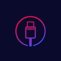 ícone de vetor de cabo HDMI com gradient.eps