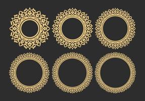 decorativo linha arte quadros para Projeto modelo. elegante vetor elemento para Projeto dentro Oriental estilo, Lugar, colocar para texto. dourado esboço floral fronteira. renda ilustração para convites e cumprimento cartões