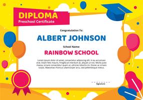 Modelo de certificado de diploma de jardim de infância vetor